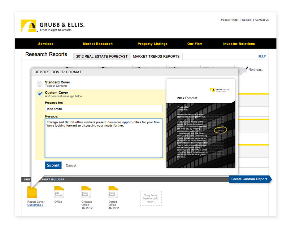 Grubb & Ellis 2012 Forecast Web Site