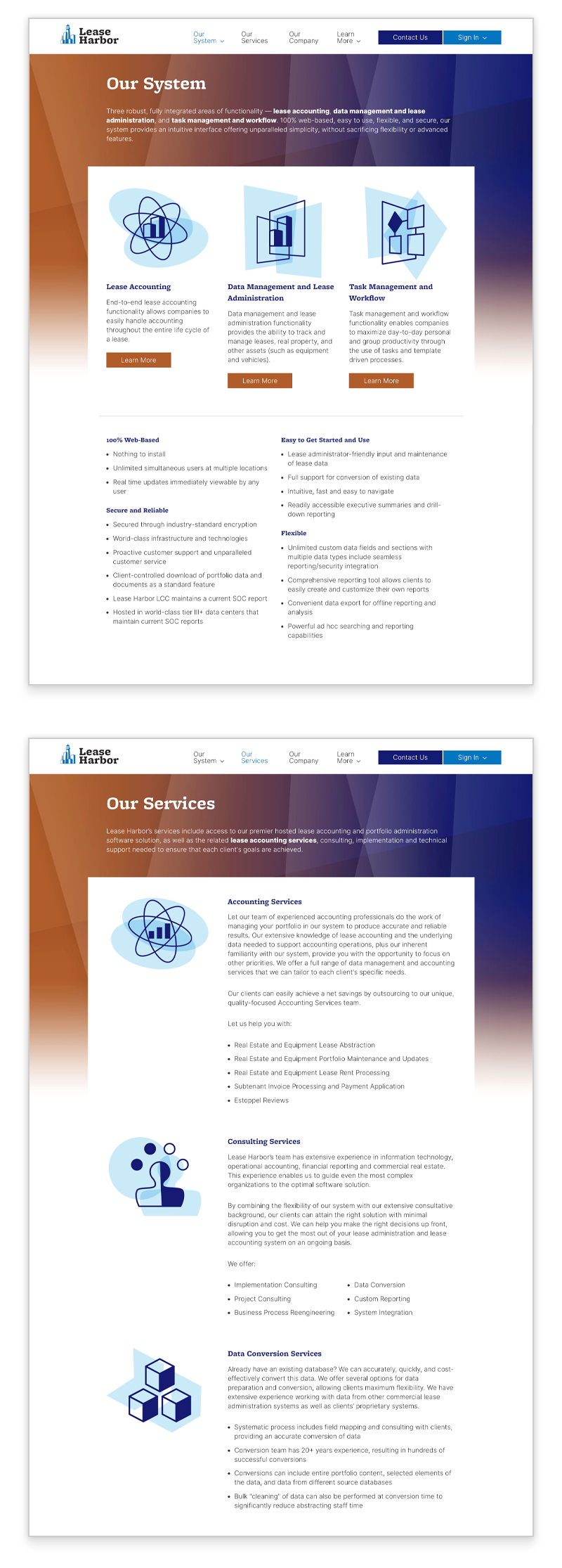 Lease Harbor Services Pages