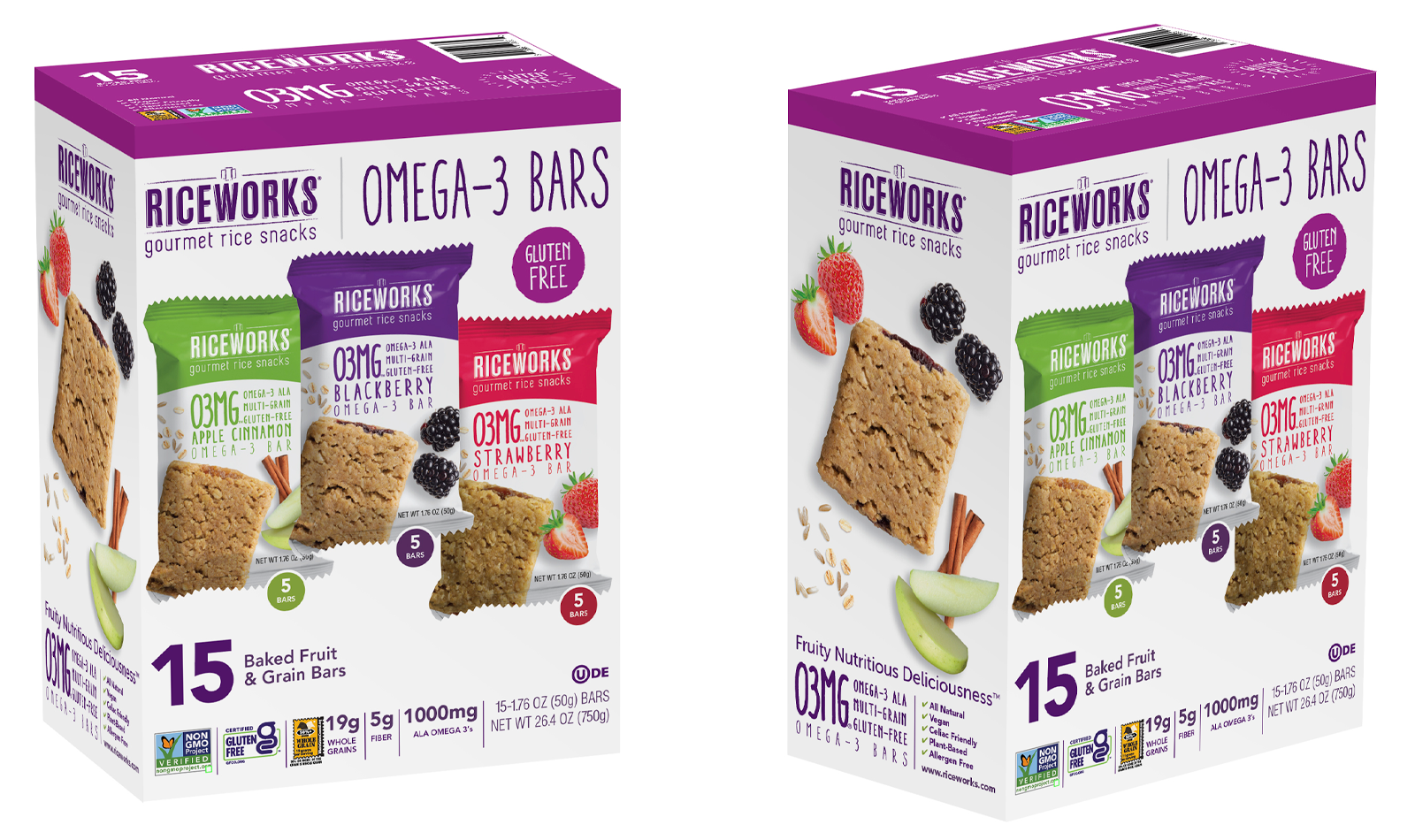 Riceworks Omega-3 Bars Club Store Boxes