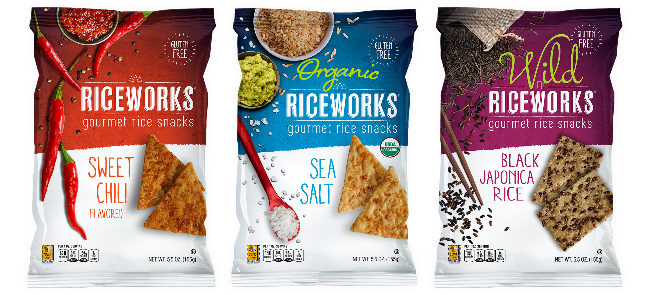 Riceworks rice chips packaging